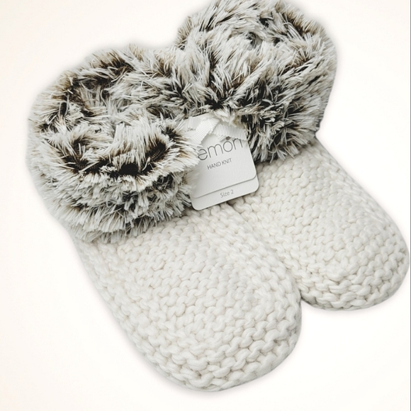 Lemon Shoes - Lemon Hand Knit  Winter Cabin Booties Slippers